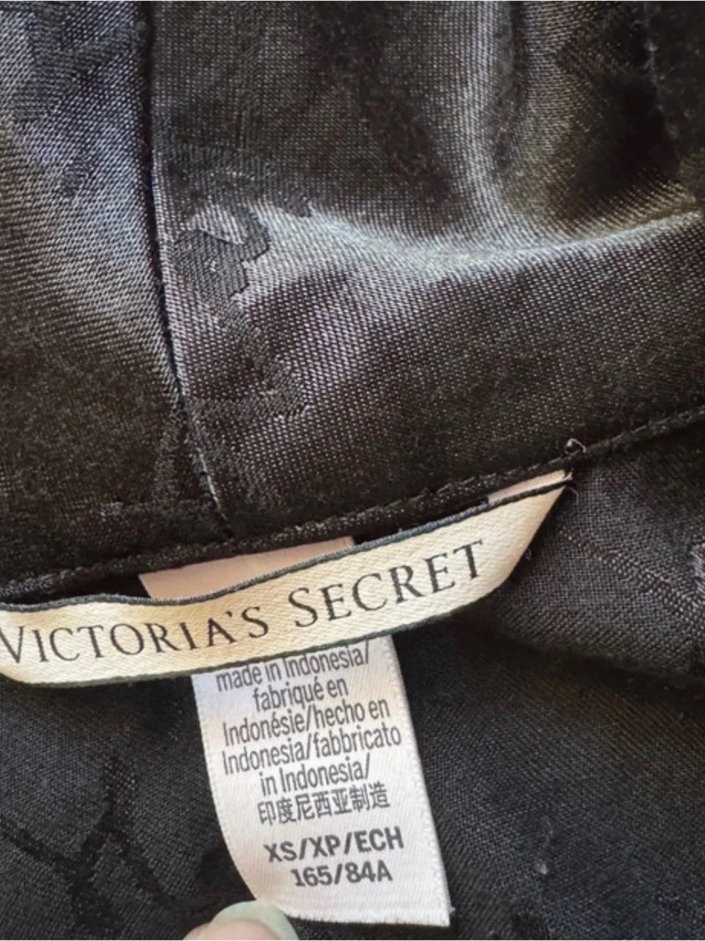 Victoria's Secret Black Satin Jacquard Blazer with White Piping y2k